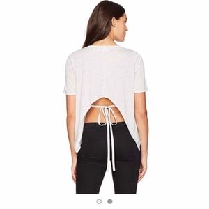 BCBG Light Grey Backless Tie Top